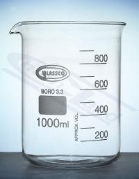 Zlewka niska 3000 ml borokrzem GLASSCO DIN 12331, ISO 3819